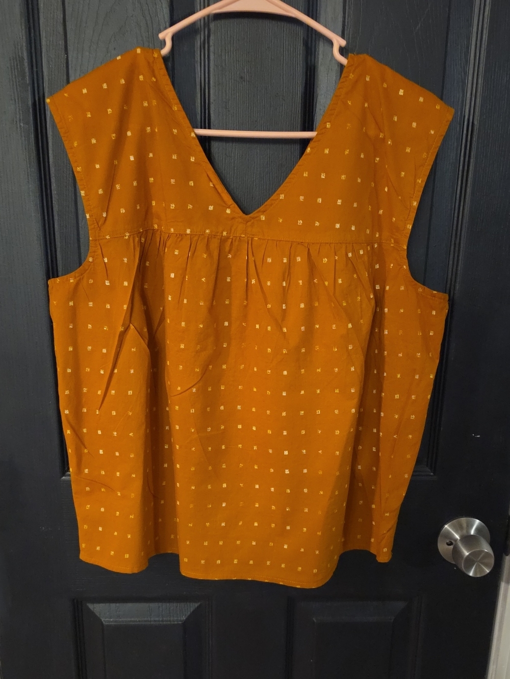 a.n.a Square-Print Sleeveless V-Neck Tunic